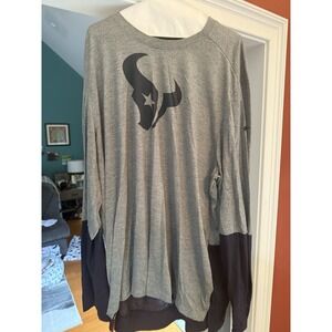 Nike Houston Texans Long Sleeve Gray T-Shirt with with Thumb Holes Size 4xl